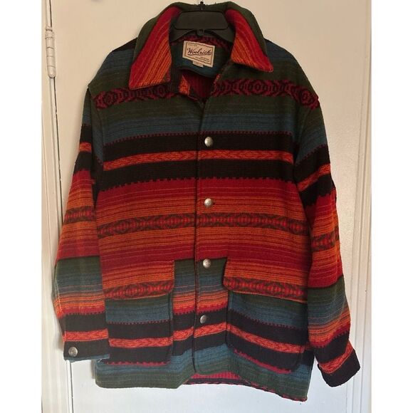 Rare Vintage Woolrich Western Line Aztec Jacket / Made in USA Size M - Picture 2 of 7